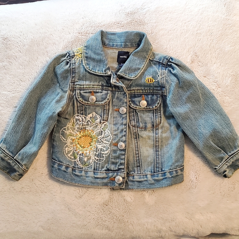 BabyGap embroidered Jean jacket 12-18 months